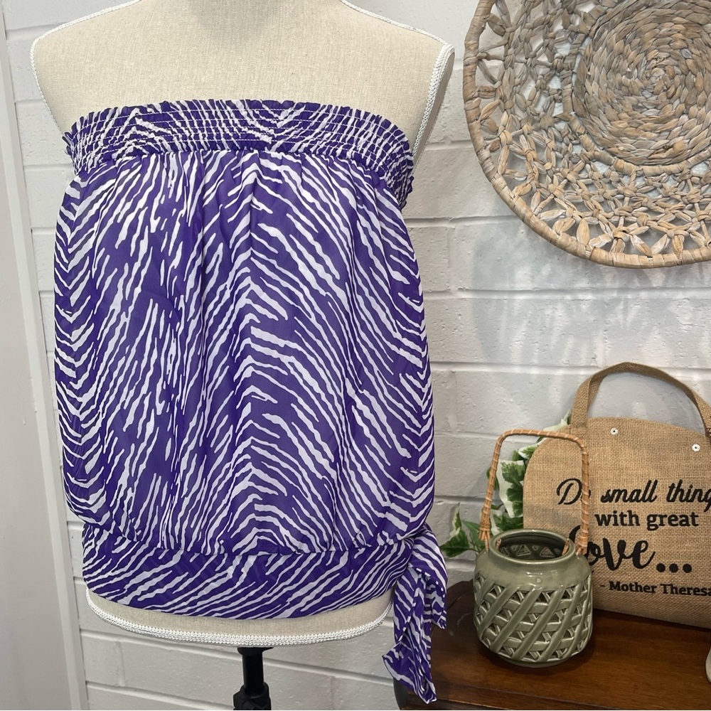 Sofia by Sofia Vergara Zerbra Print Tube Top Size Medium